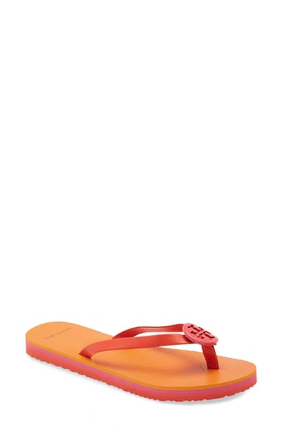 Shop Tory Burch Minnie Flip Flop In Bright Samba/ Orange/ Multi