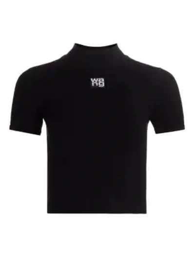 Shop Alexander Wang T Mockneck T-shirt In Black