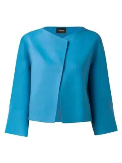 Shop Akris Women's Seamed Cashmere Jacket In Light Blue