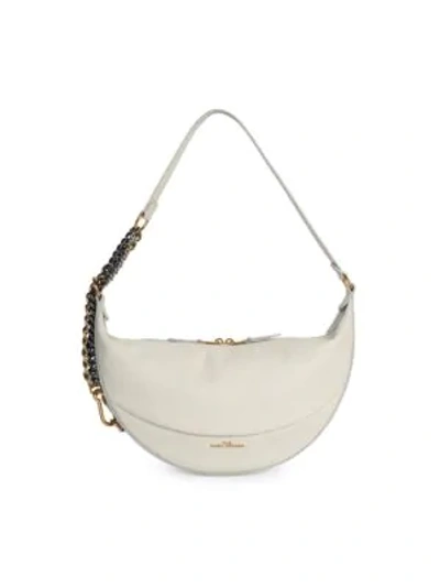 Shop Marc Jacobs Women's Mini The Eclipse Leather Saddle Bag In Oatmilk