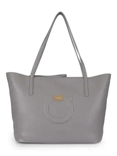 Shop Ferragamo Gancio City Leather Tote In Taormina