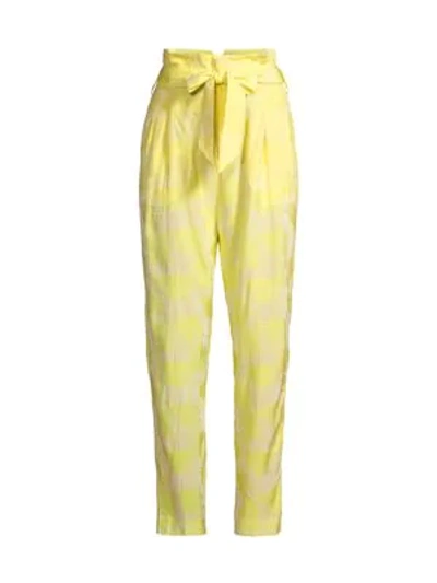 Shop Equipment Joele Cropped Pants In Green Shine Yellow