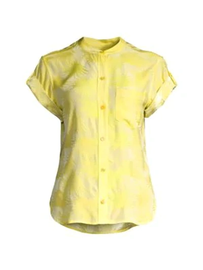 Shop Equipment Women's Narses Button-up T-shirt In Green Shine Yellow