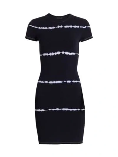 Shop Atm Anthony Thomas Melillo Tie-dye T-shirt Dress In Deep Navy