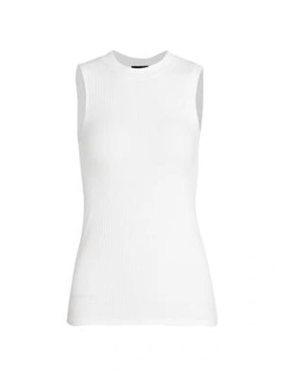 Shop Atm Anthony Thomas Melillo Micromodal Wide Ribbed Top In White