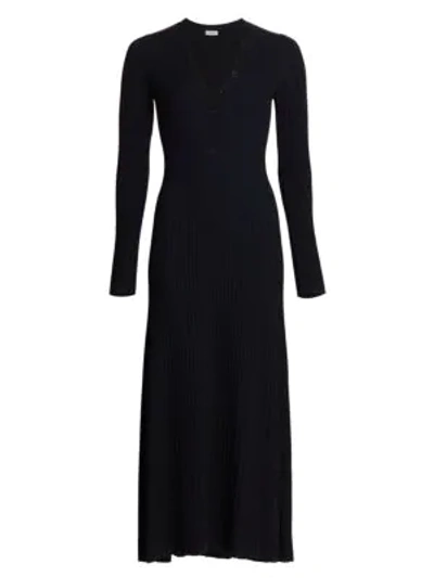 Shop Akris Punto Ribbed Midi Dress In Black