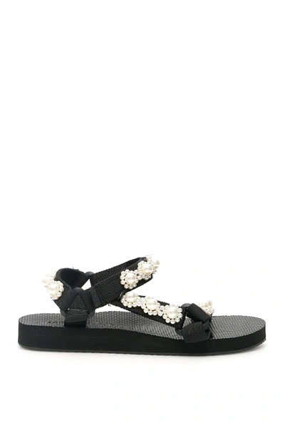 Shop Arizona Love Pearl Trekky Sandals In Black,white