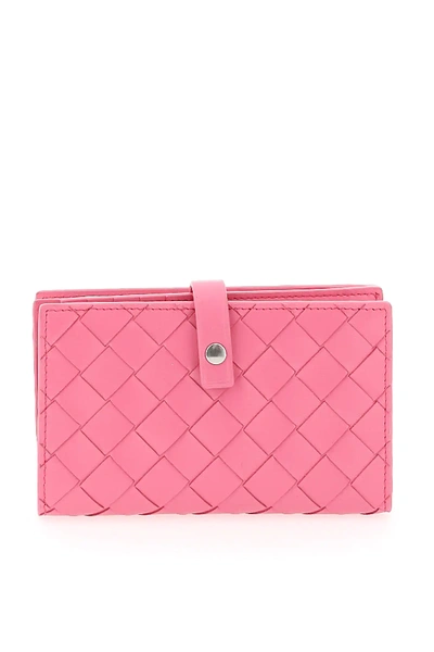 Shop Bottega Veneta Bi-fold Intrecciato 15 Wallet In Pink,fuchsia