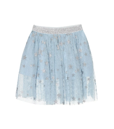 Shop Stella Mccartney Printed Tulle Skirt In Blue