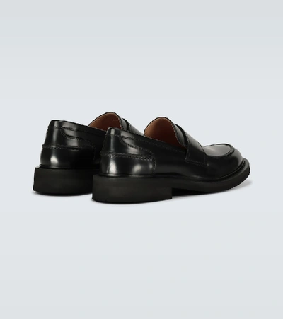 Shop Bottega Veneta Brushed Leather Loafers In Black