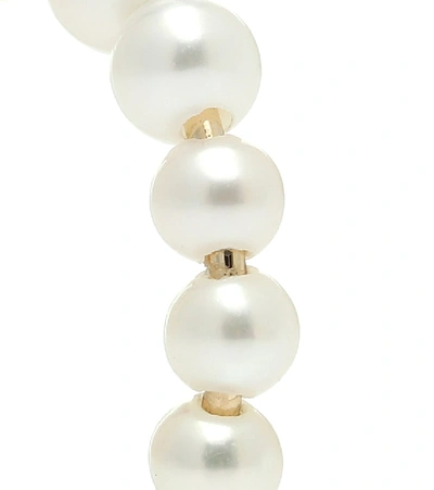 Shop Sophie Bille Brahe Marco 14kt Gold And Pearl Hoop Earrings In White