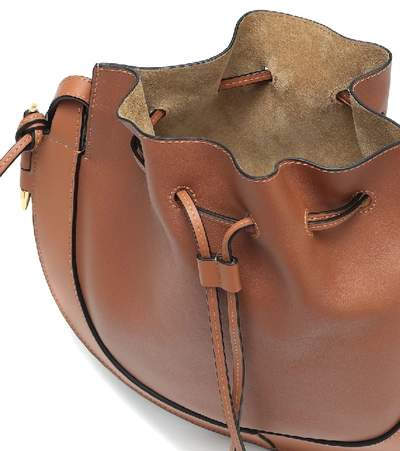 Shop Loewe Horseshoe Medium Leather Shoulder Bag In Brown