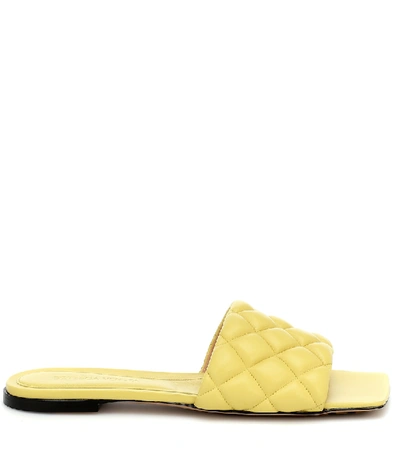 Shop Bottega Veneta Padded Leather Sandals In Yellow