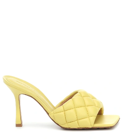 Shop Bottega Veneta Padded Leather Sandals In Yellow