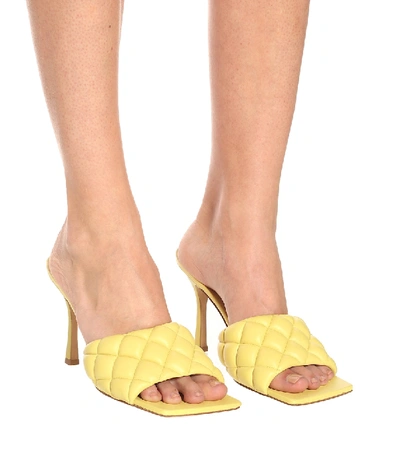 Shop Bottega Veneta Padded Leather Sandals In Yellow