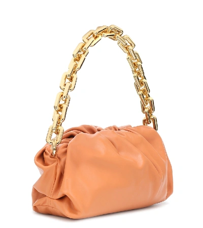 Shop Bottega Veneta Chain Pouch Leather Shoulder Bag In Orange