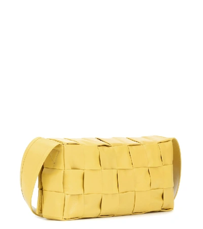 Shop Bottega Veneta Stretch Cassette Leather Shoulder Bag In Yellow