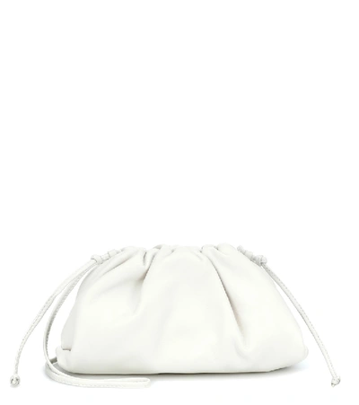 Shop Bottega Veneta Mini Pouch Leather Clutch In White