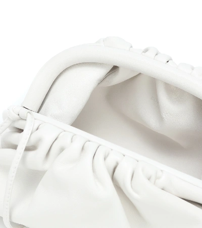 Shop Bottega Veneta Mini Pouch Leather Clutch In White