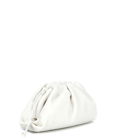 Shop Bottega Veneta Mini Pouch Leather Clutch In White