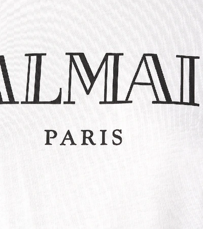 Shop Balmain Cotton Tank Top In White