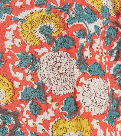 Shop Velvet Paz Floral Cotton Top In Multicoloured