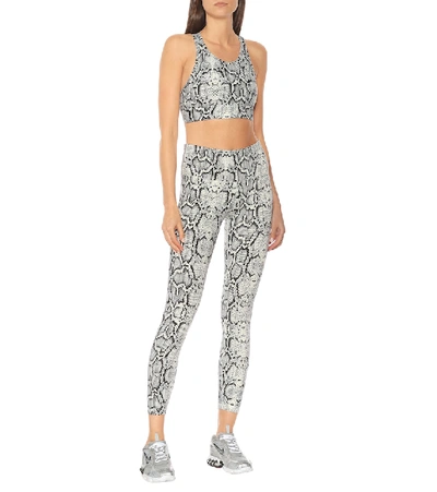 Shop Varley Bassett Snake-print Sports Bra In White