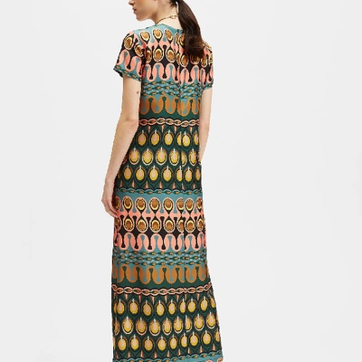 La Doublej Swing Geometric Print Dress In Rio Verde