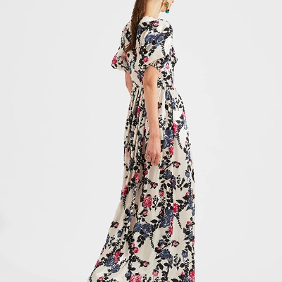 La Doublej Persephone Floral-print Silk Maxi Dress In Winter Rose