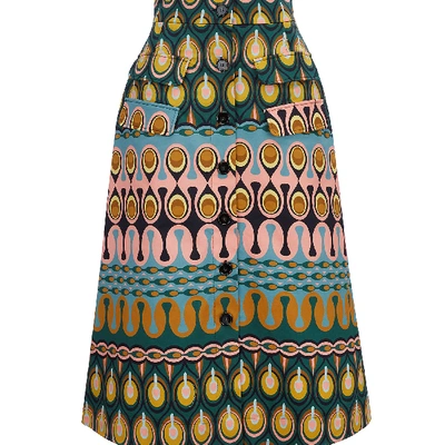 La Doublej Peggy Abstract-print Skirt In Rio Verde