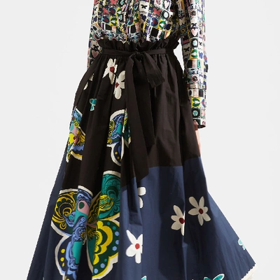 Shop La Doublej Sardegna Skirt (placed) In Butterfly Nero