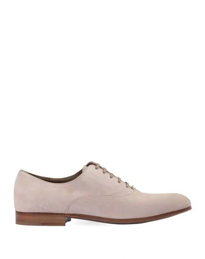 Shop Gianvito Rossi Man Lace-up Shoes Light Pink Size 10.5 Soft Leather