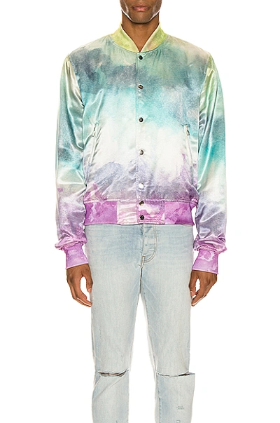 Shop Amiri Watercolor Print Bomber In Multi-color