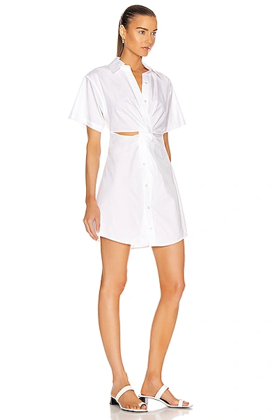 Shop Alexander Wang T Crisp Poplin Mini Shirt Dress In White