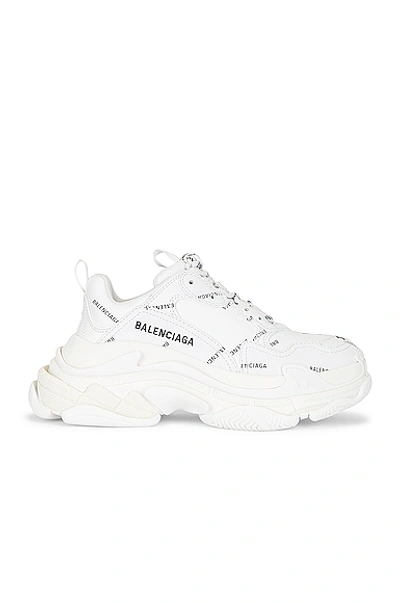 Shop Balenciaga Triple S Sneakers In White & Black