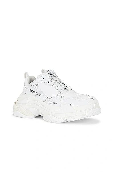 Shop Balenciaga Triple S Sneakers In White & Black