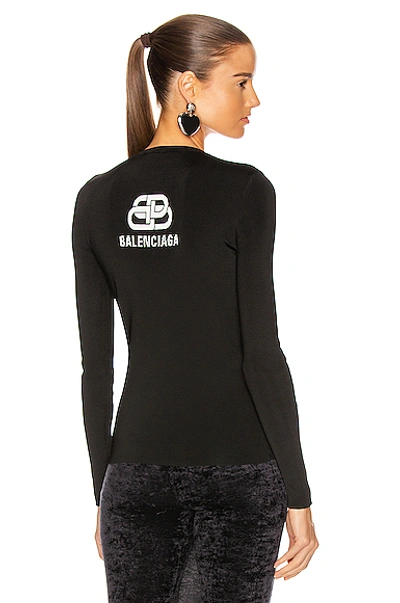 Shop Balenciaga Long Sleeve Cardigan In Black & White