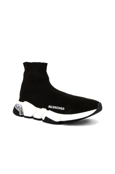 Shop Balenciaga Speed Light Sneaker In Black & White & Clear