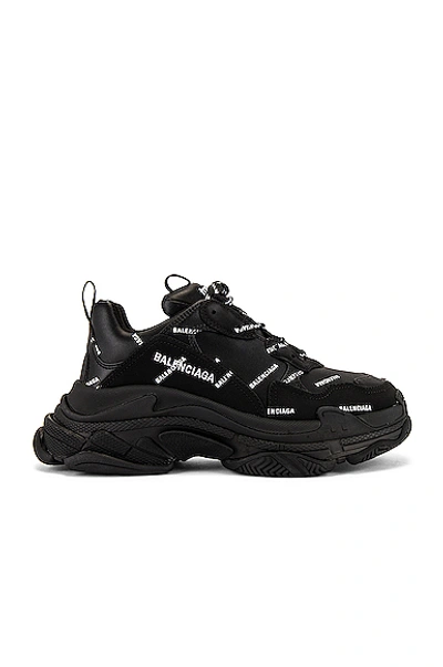 Shop Balenciaga Triple S Sneaker In Black & White