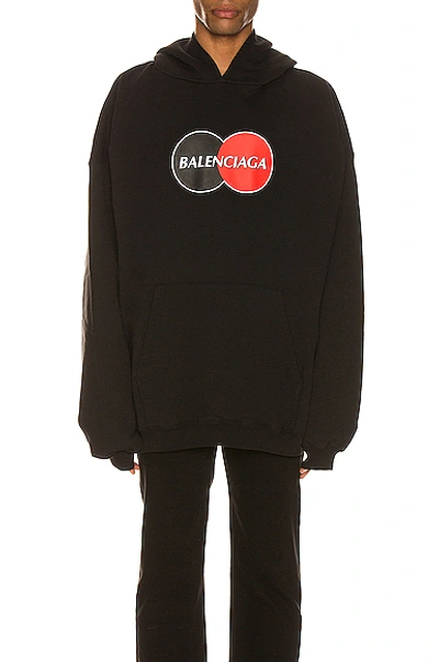 Shop Balenciaga Large Fit Hoodie In Black