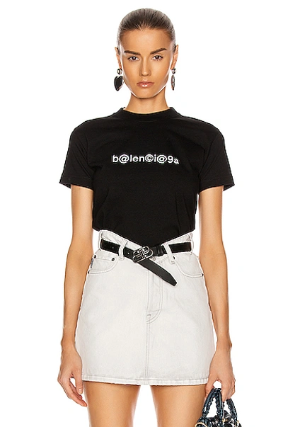 Shop Balenciaga Fitted T Shirt In Black & White