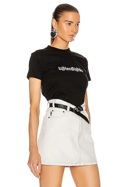 Shop Balenciaga Fitted T Shirt In Black & White