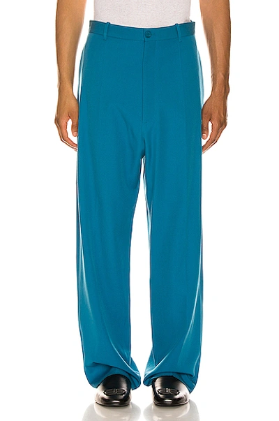 Shop Balenciaga Baggy Tailored Pants In Bahamas Blue