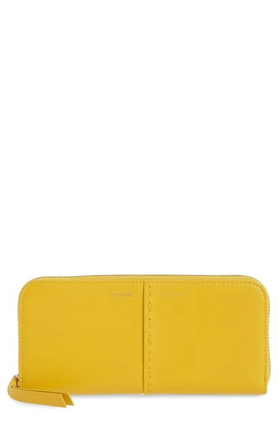 Shop Frame Les Second Leather Continental Wallet In Lemon Yellow