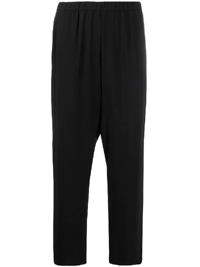 Shop Eileen Fisher System Slouchy Cropped Trousers In Black
