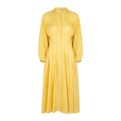 Shop Three Graces Valeraine Yellow Cotton Midi Dress