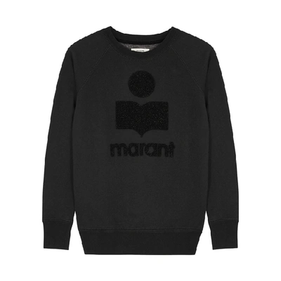 Shop Isabel Marant Étoile Milly Ecru Logo-appliquéd Jersey Sweatshirt In Black