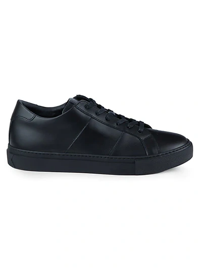 Shop Greats Royale Leather Low-top Sneakers In Triple Black