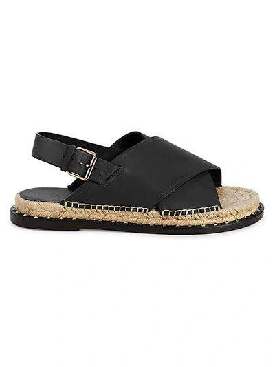 Shop Valentino Leather Stud Sandals In Nero