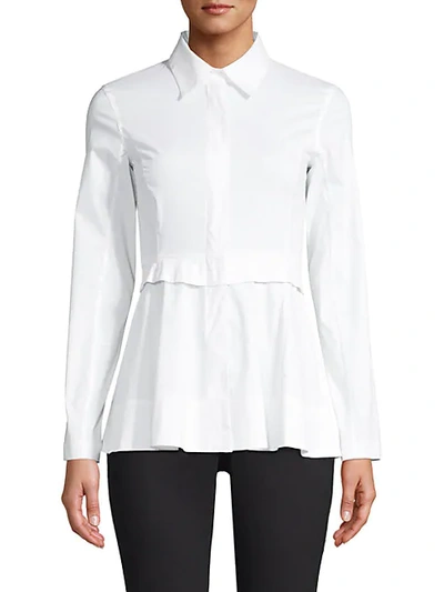 Shop Donna Karan Women's Peplum Dress Shirt In White